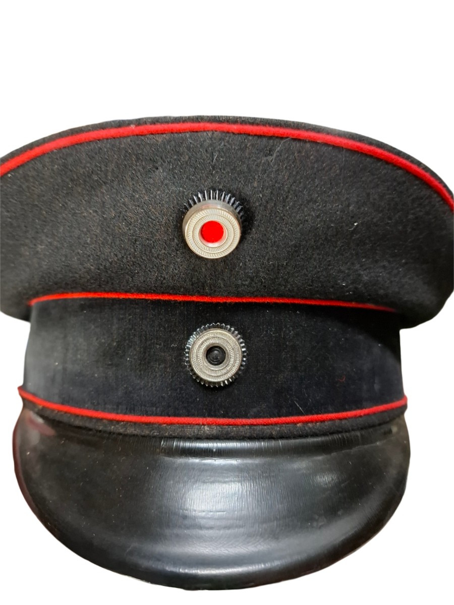 Casquette à visière prussienne pour officier d'artillerie-photo-3
