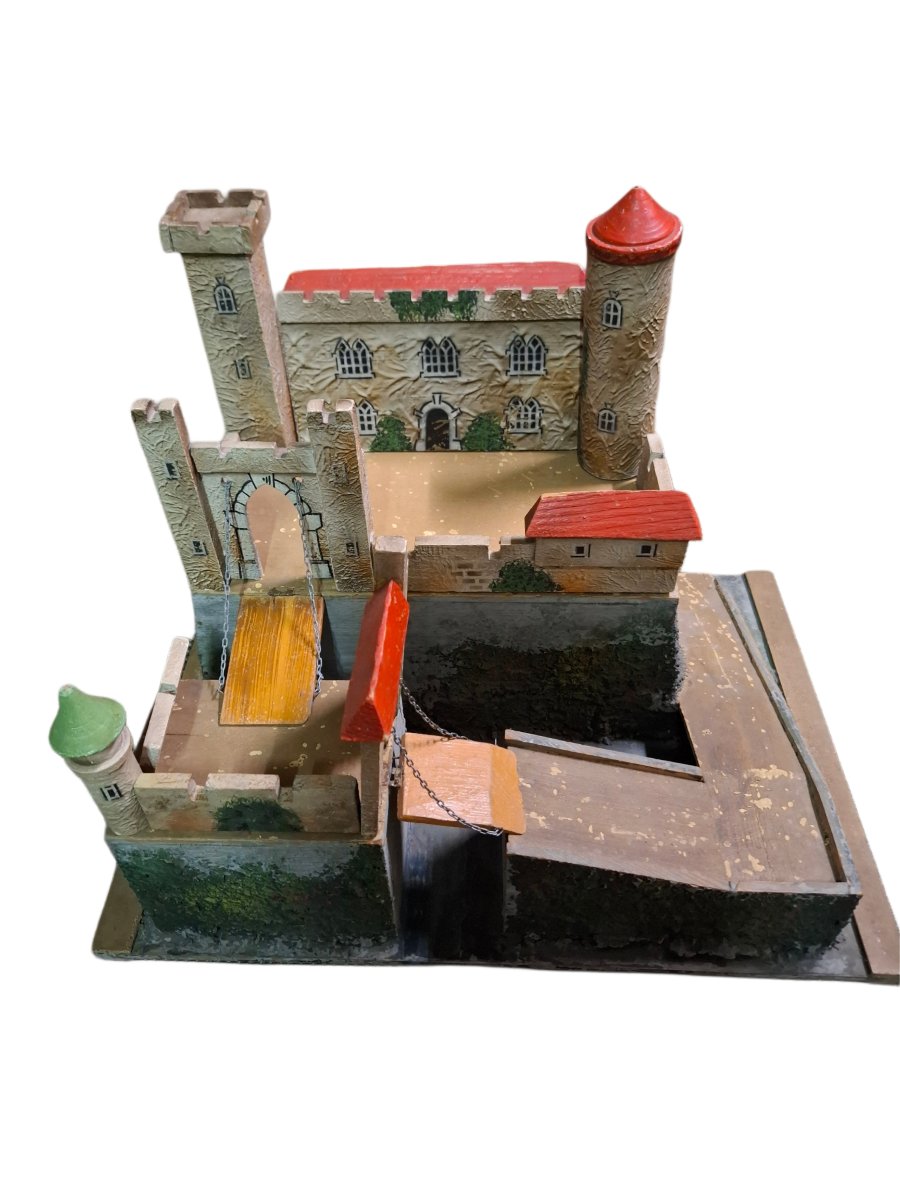 Miniature Wooden Castle (ritterburg) In German Style (elastolin)-photo-2