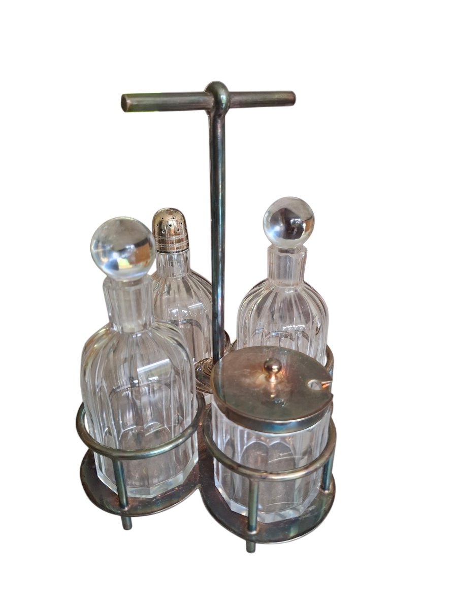 Ensemble de condiments ancien fabriqué par James Dixon & Sons