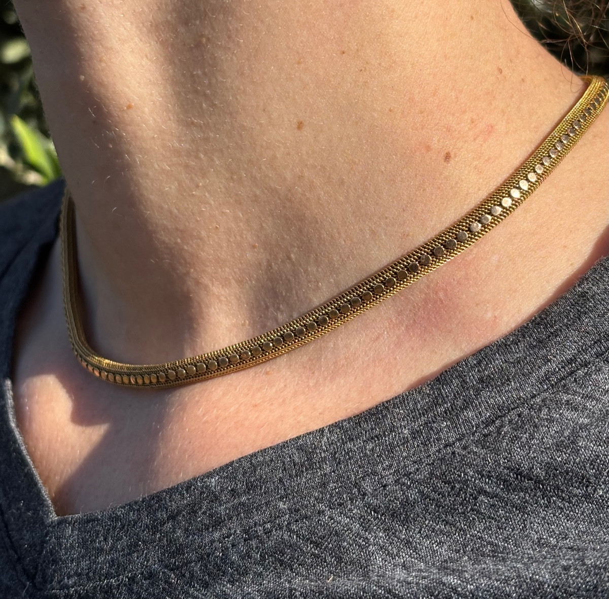 Collier or en maille souple-photo-3