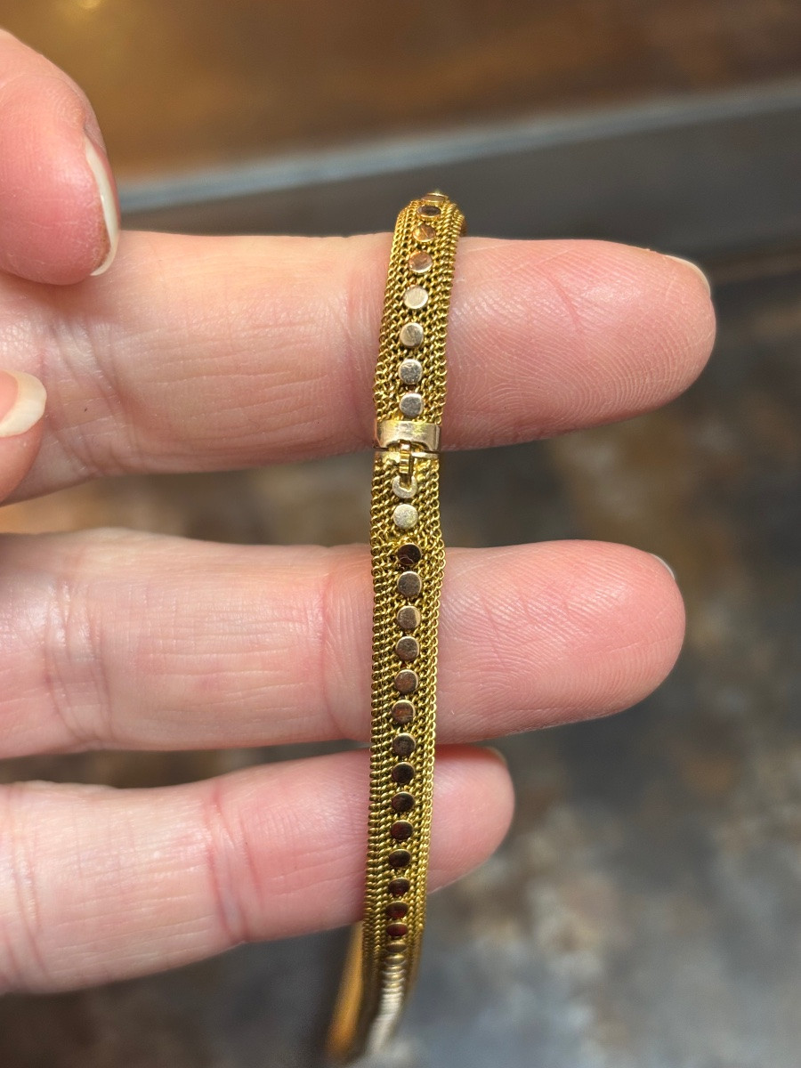 Collier or en maille souple-photo-3