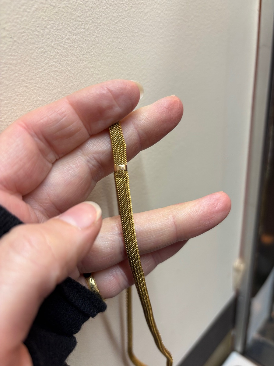 Collier or en maille souple-photo-5