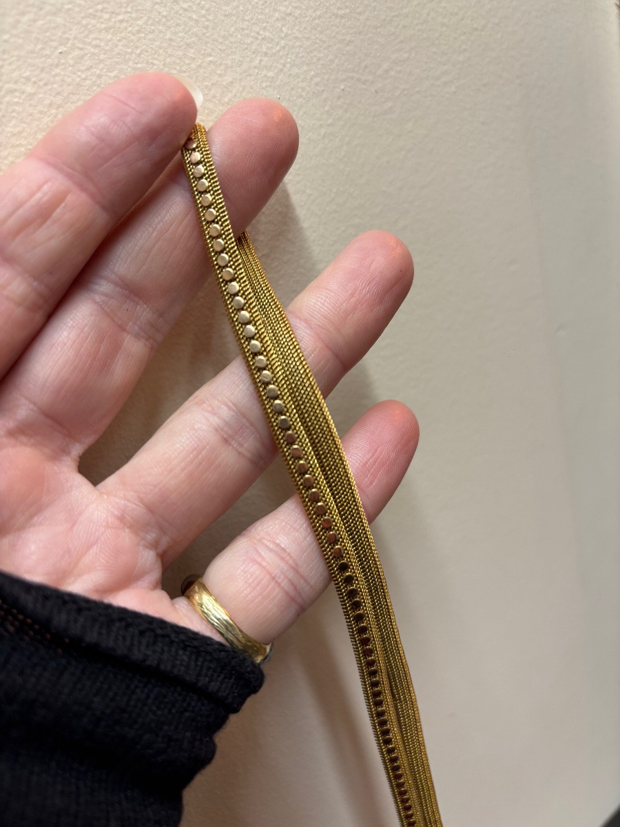 Collier or en maille souple-photo-6