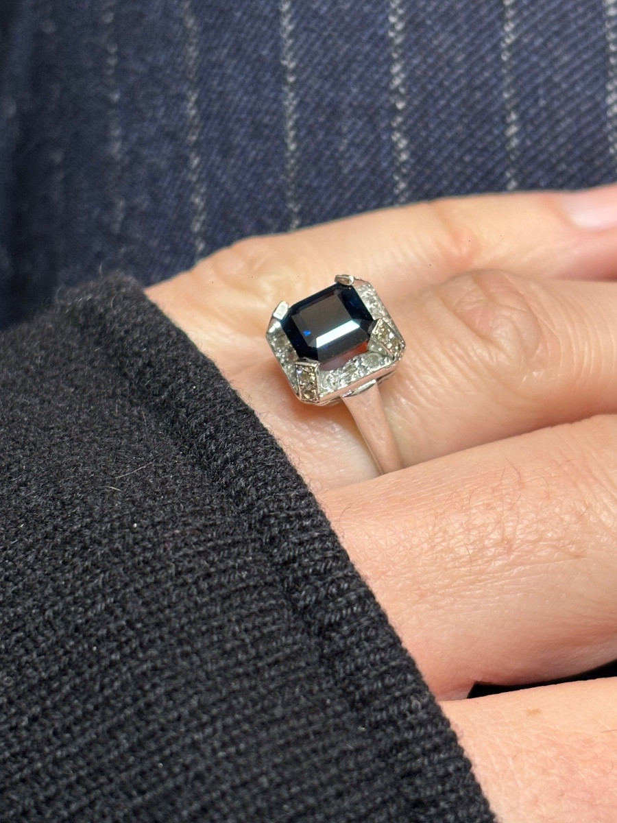 Art Deco Sapphire And Diamond Ring-photo-1