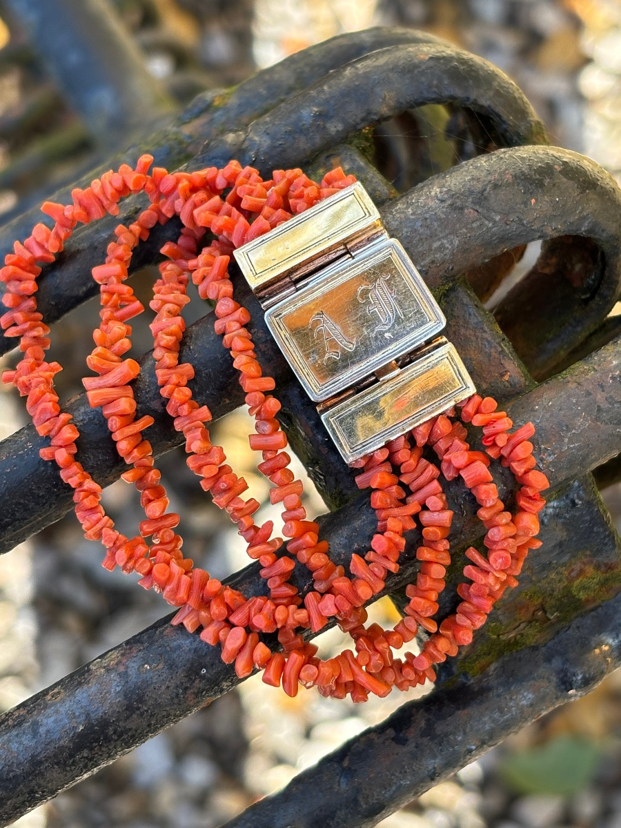 Coral And Gold Filled Silverbracelet-photo-3