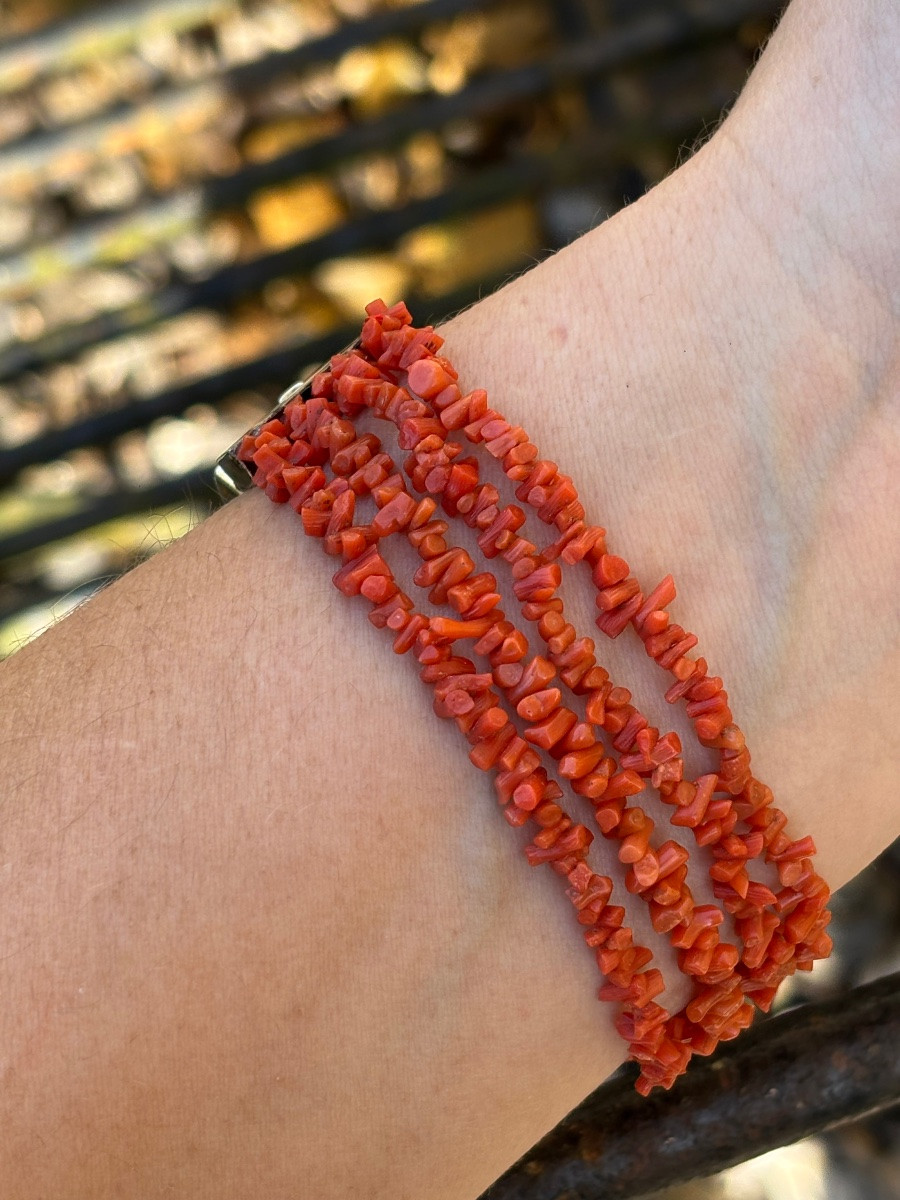 Coral And Gold Filled Silverbracelet-photo-4
