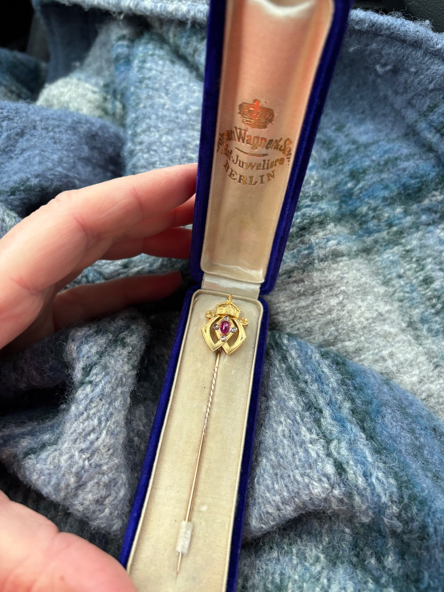 Épingle Or rubis, diamants -photo-3