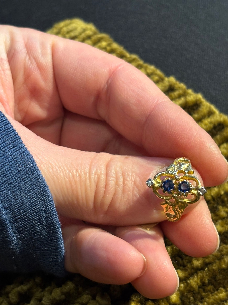 Bague or et saphir-photo-2