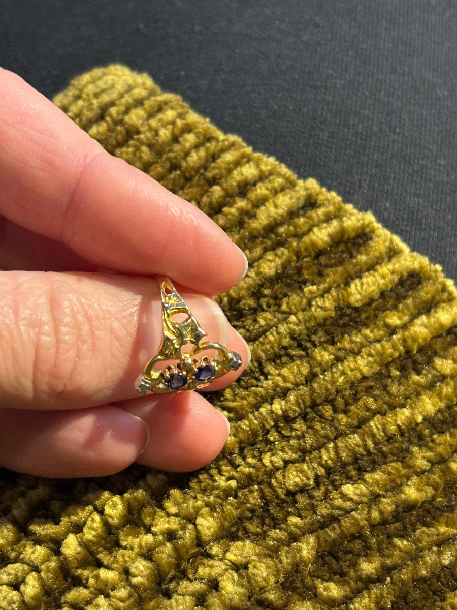 Bague or et saphir-photo-1