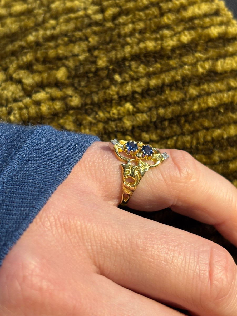 Bague or et saphir-photo-2