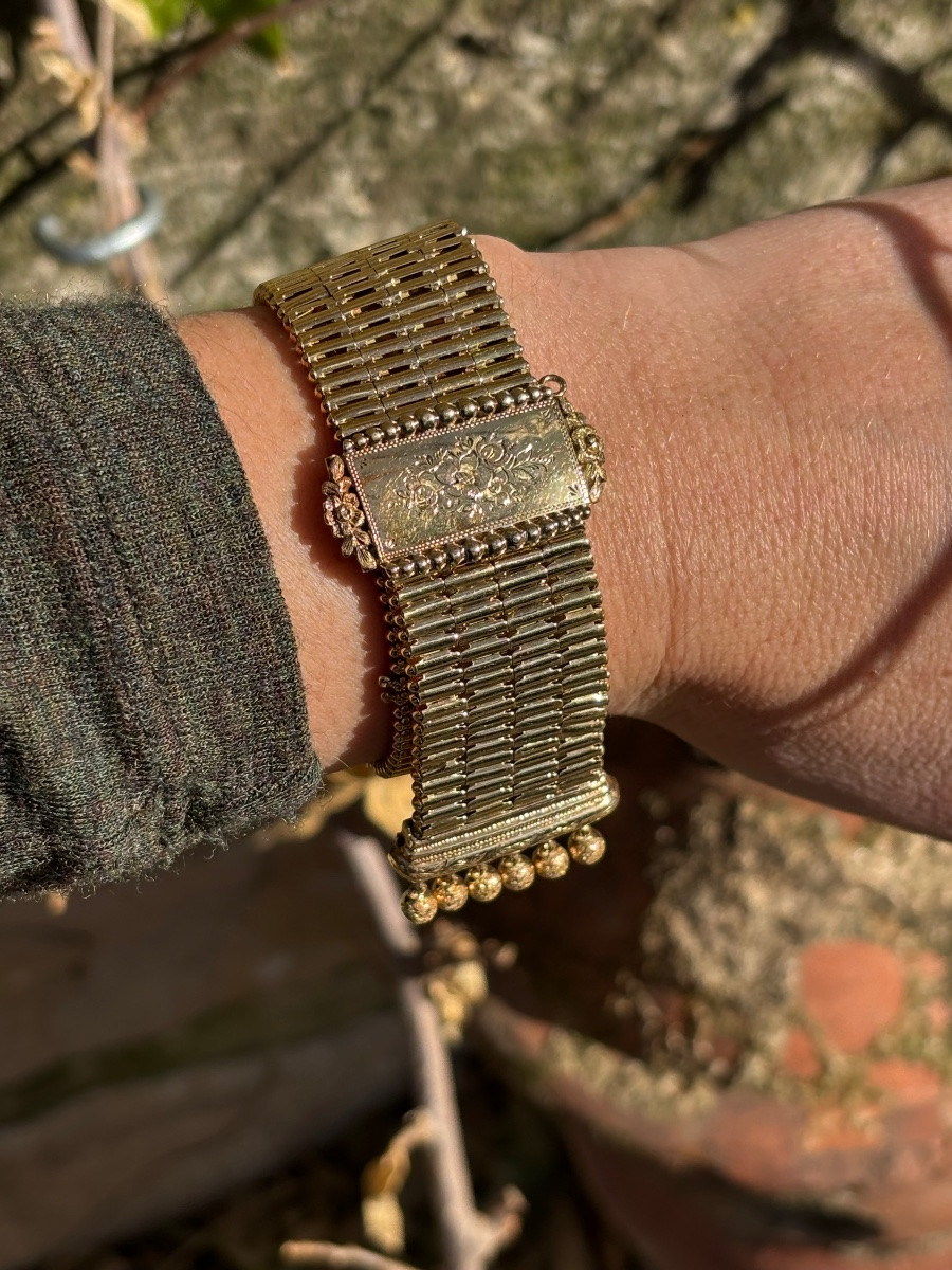 Bracelet manchette or 18 ct Louis Philippe -photo-4