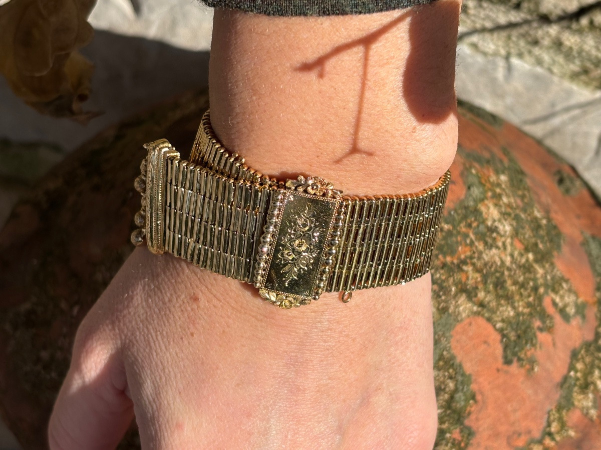 Bracelet manchette or 18 ct Louis Philippe -photo-5