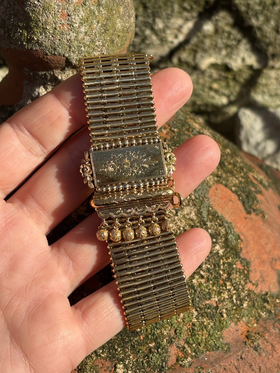 Bracelet manchette or 18 ct Louis Philippe -photo-6