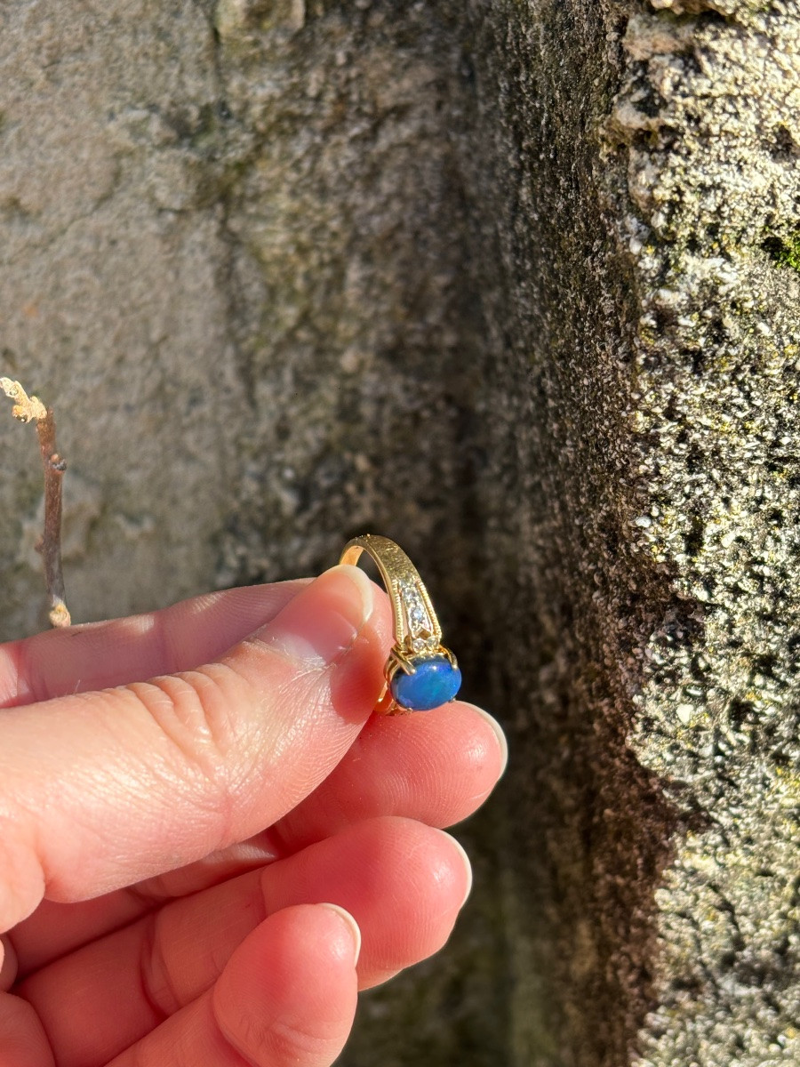 Gold Opal And Diamond Ring-photo-4