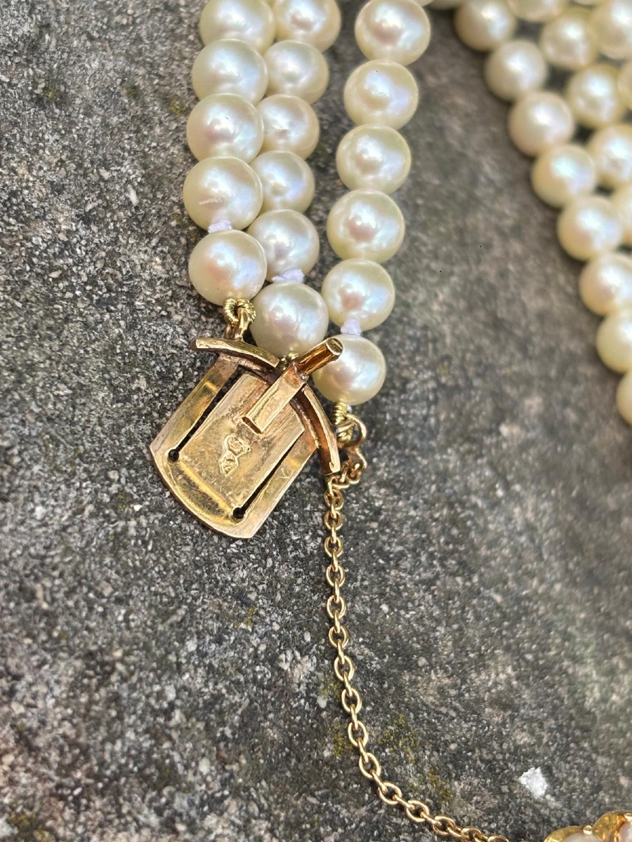 Bracelet Pearls, Garnet, Gold-photo-4