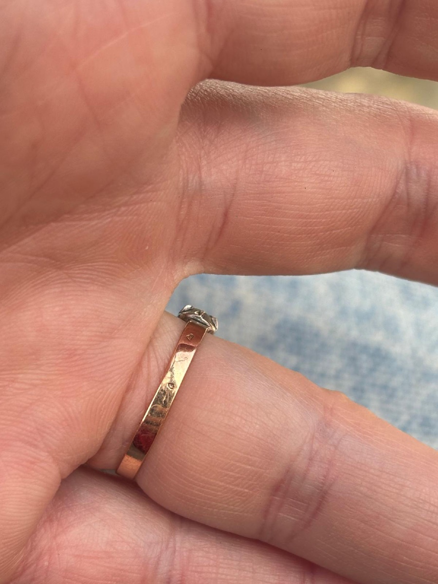 Bague jarretière diamants taille rose Or-photo-1