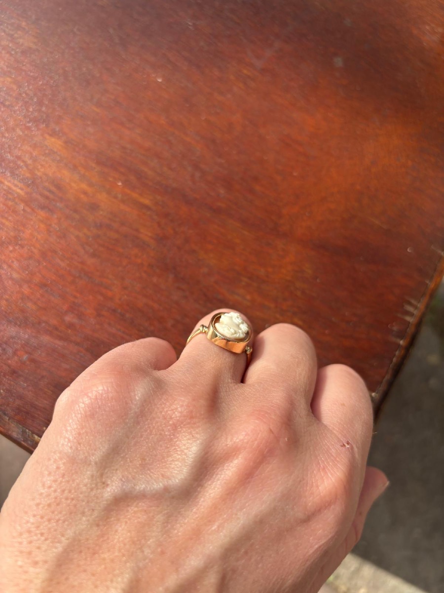 Bague Camée et Or 18 ct-photo-3
