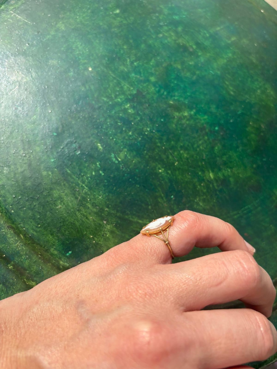 Bague Camée navette Or -photo-3