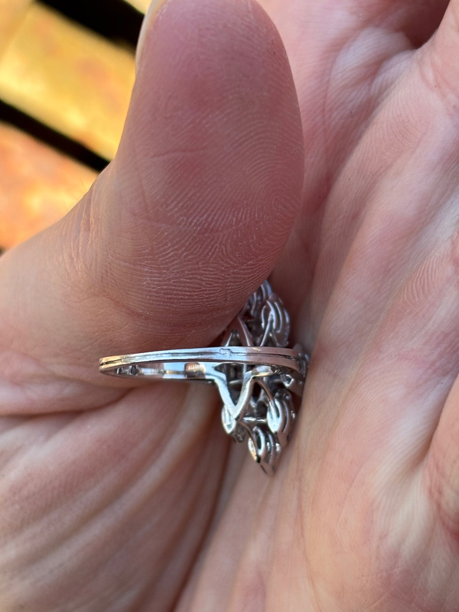 Marquise Ring, Marquise-cut Diamonds And Rubies, 18 Ct White Gold-photo-2