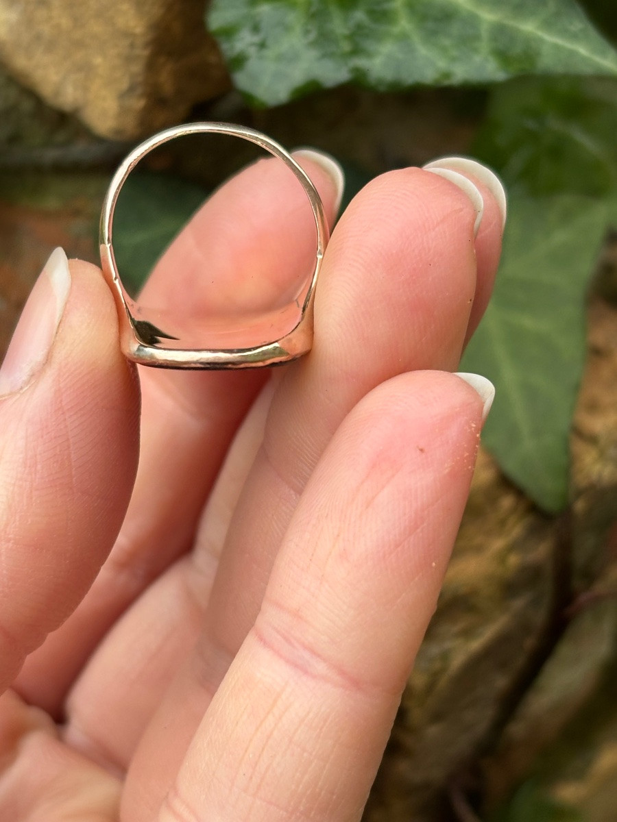 Bague Dendrite , Agate Herborisée et or 9 ct-photo-2