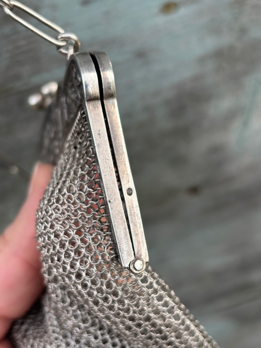 Bourse sac en maille argent massif-photo-2