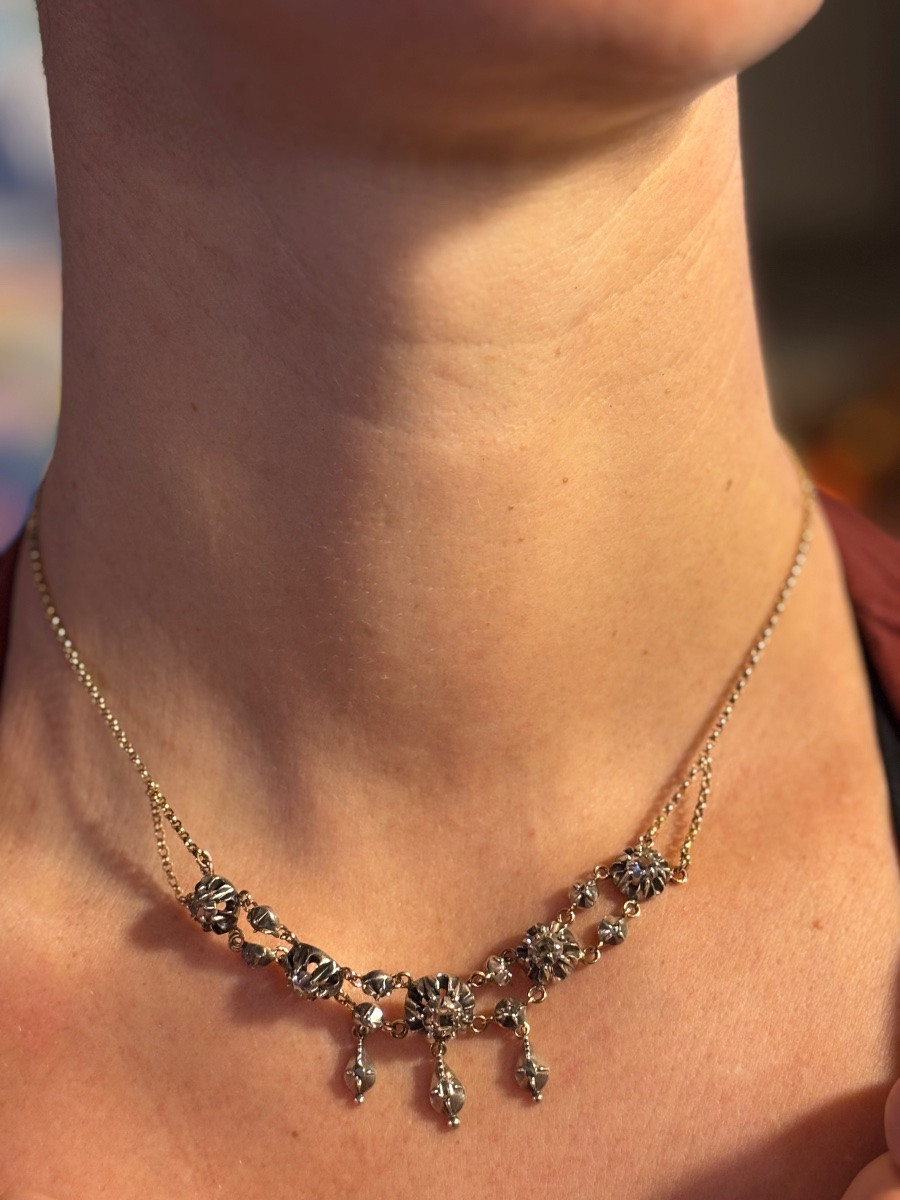 Provençal River Necklace In Gold And Diamonds-photo-2