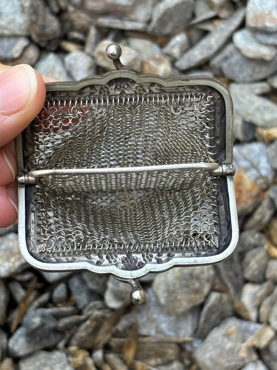 Bourse en Argent massif maille souple -photo-2