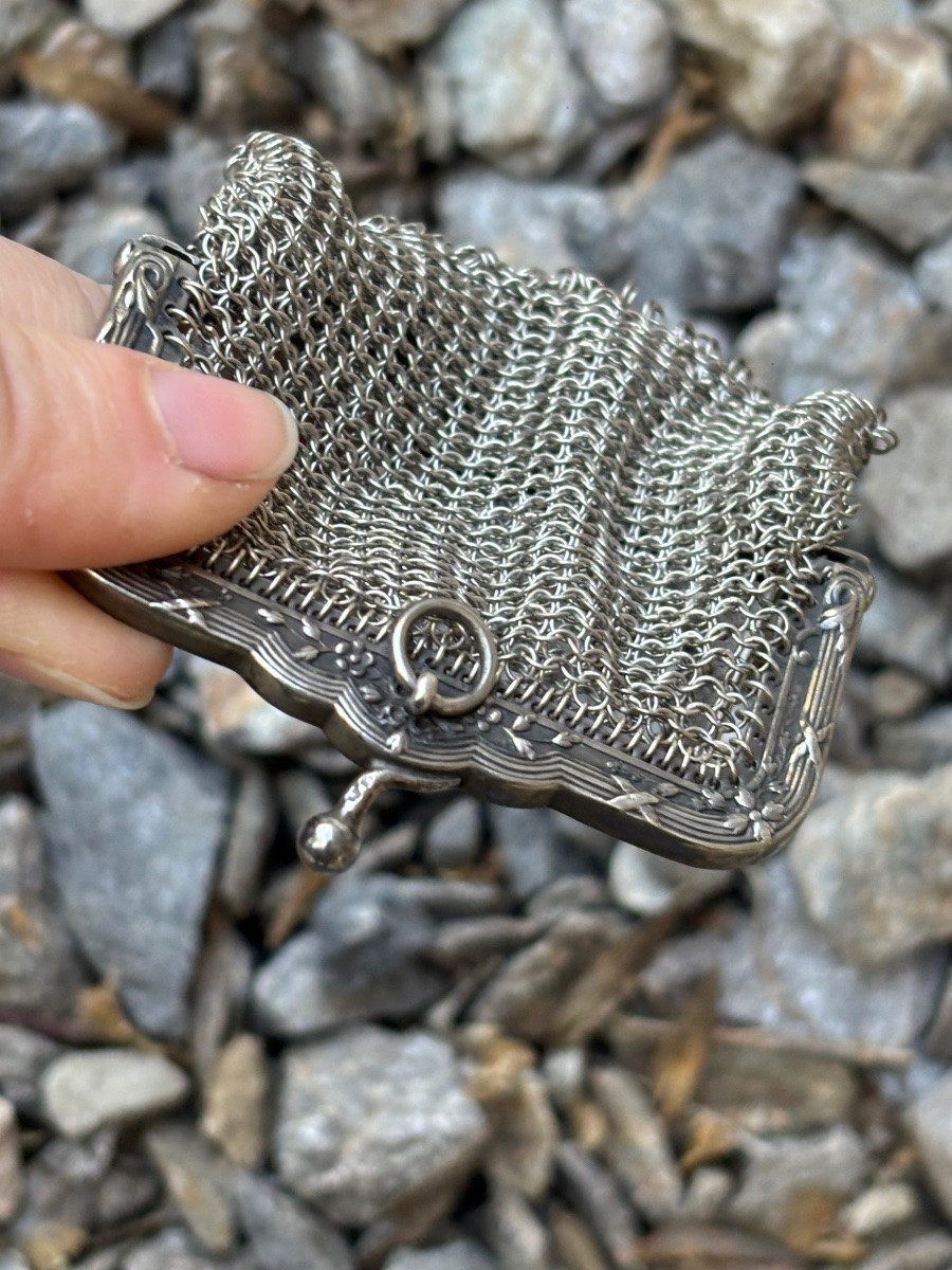 Bourse en Argent massif maille souple -photo-4