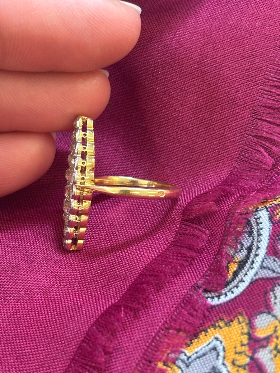 Bague Marquise Or 18ct et diamants -photo-3