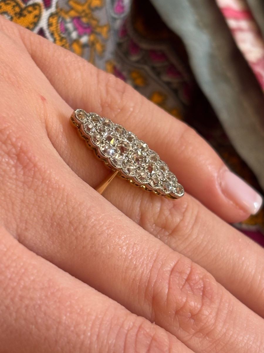 Bague Marquise Or 18ct et diamants -photo-1