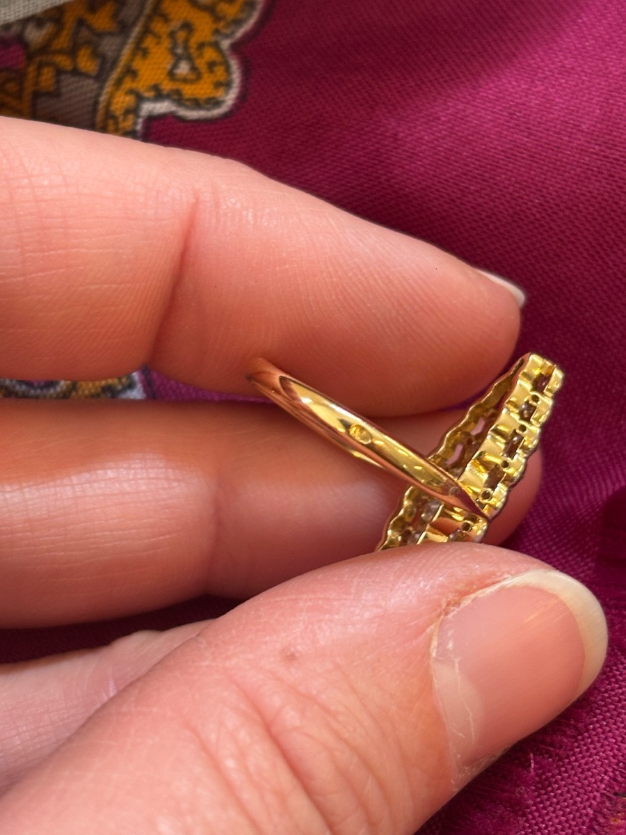 Bague Marquise Or 18ct et diamants -photo-4