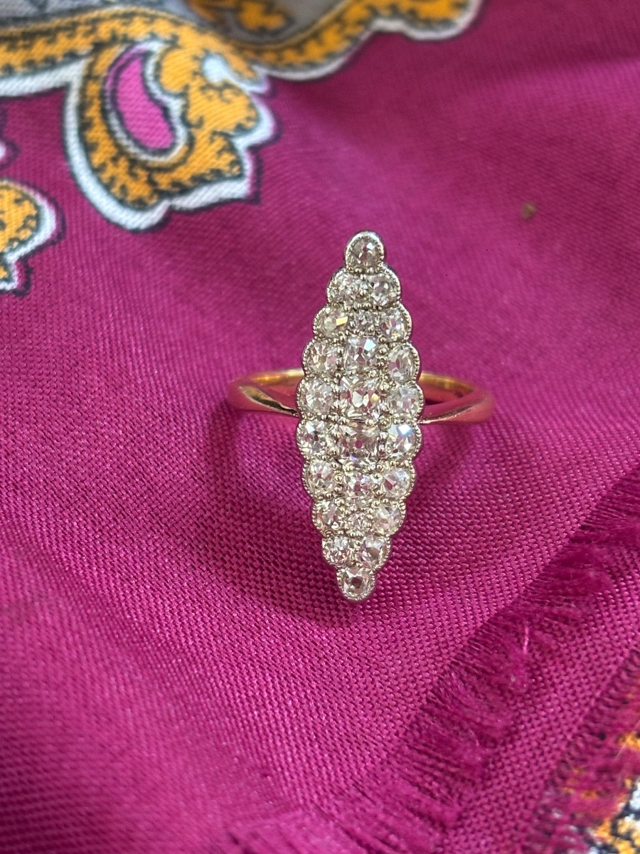 Bague Marquise Or 18ct et diamants 