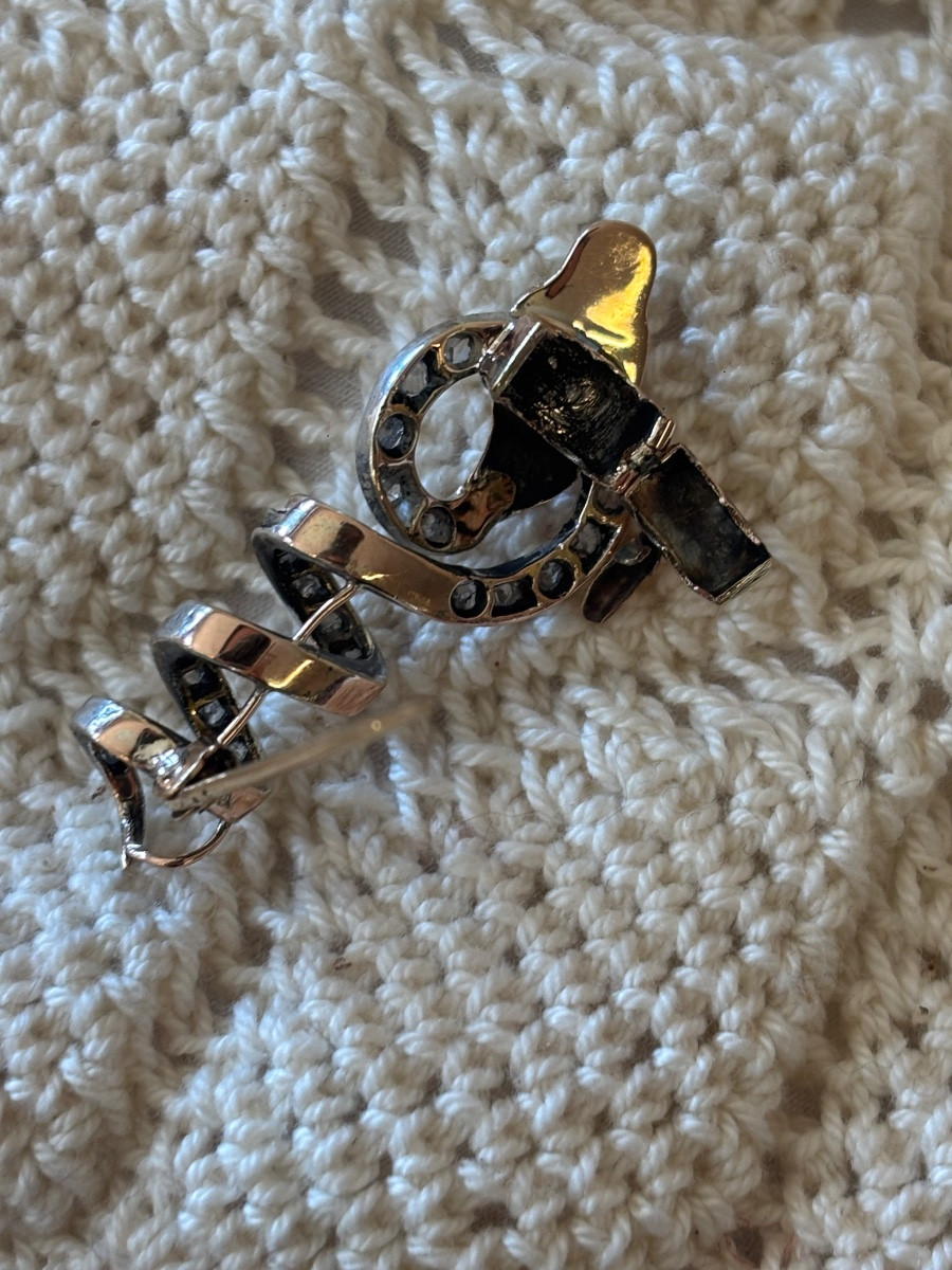 Broche et Coulissant Serpent or 18ct, aigues-marine et diamant -photo-2