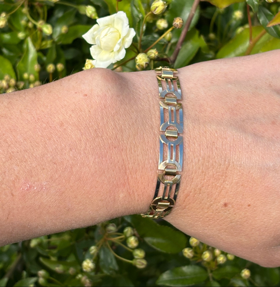 Art Deco Bracelet 2 Colors Of Gold