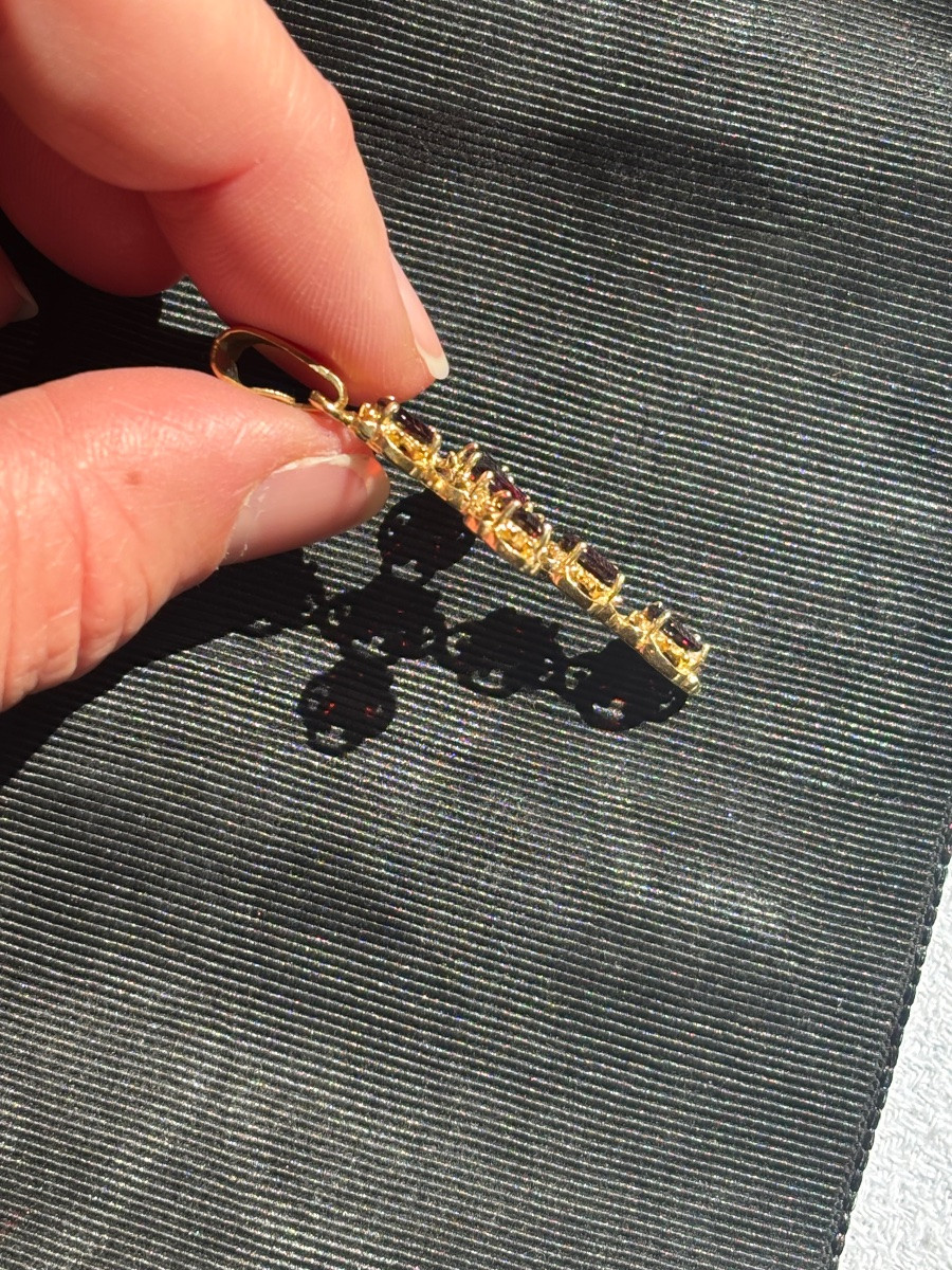 Croix Or 18 ct et Grenats -photo-4