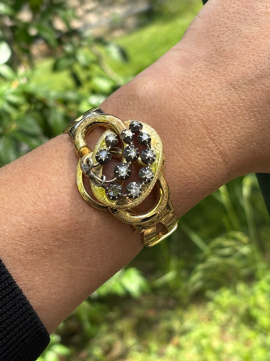 Bracelet or 18ct et diamants -photo-2