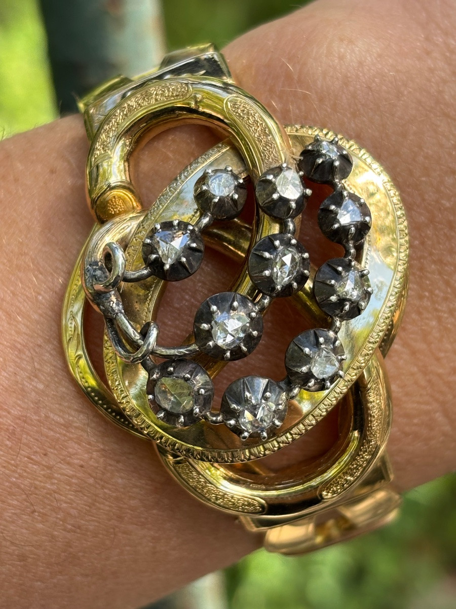 Bracelet or 18ct et diamants -photo-4