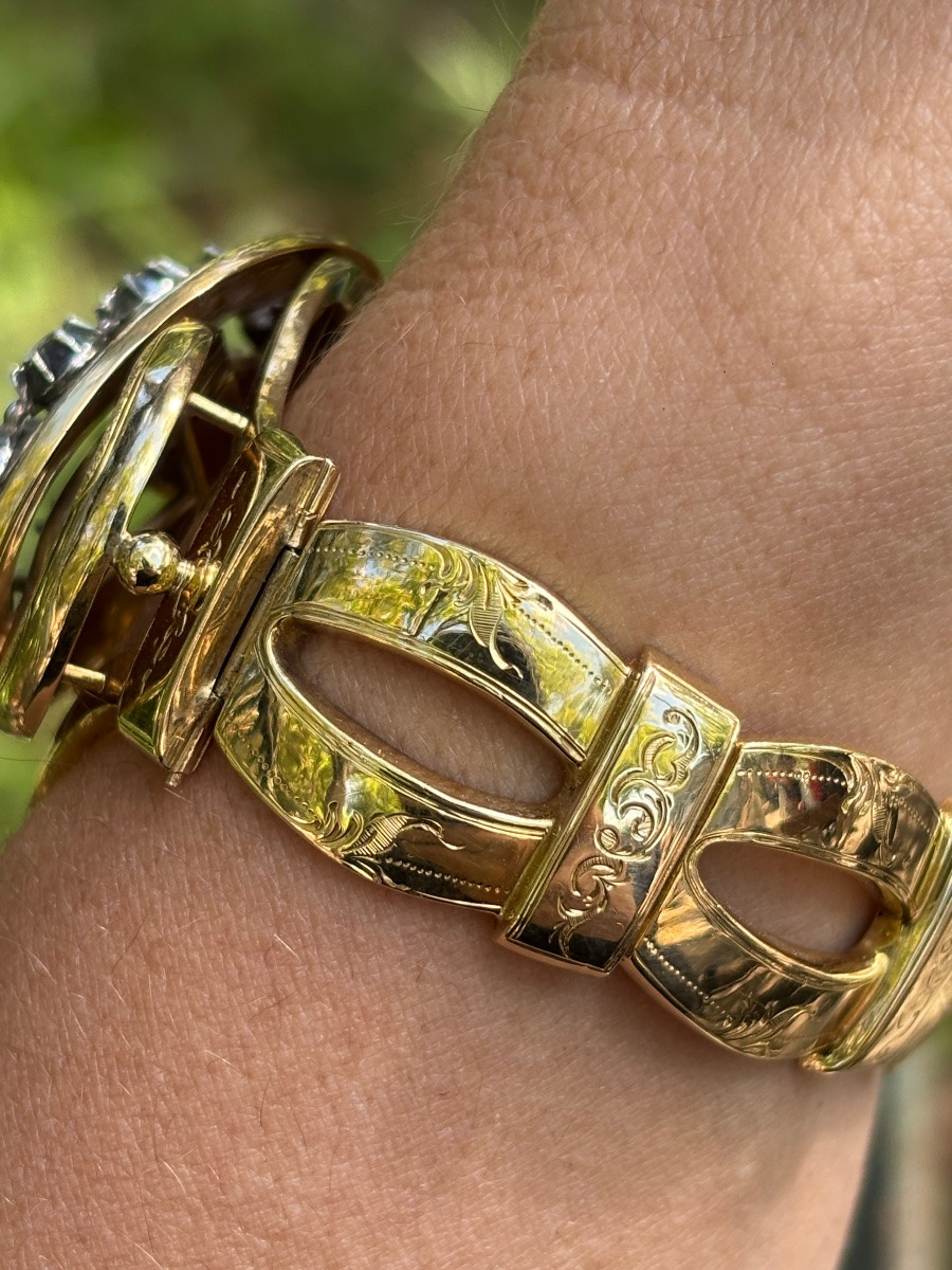 Bracelet or 18ct et diamants -photo-5