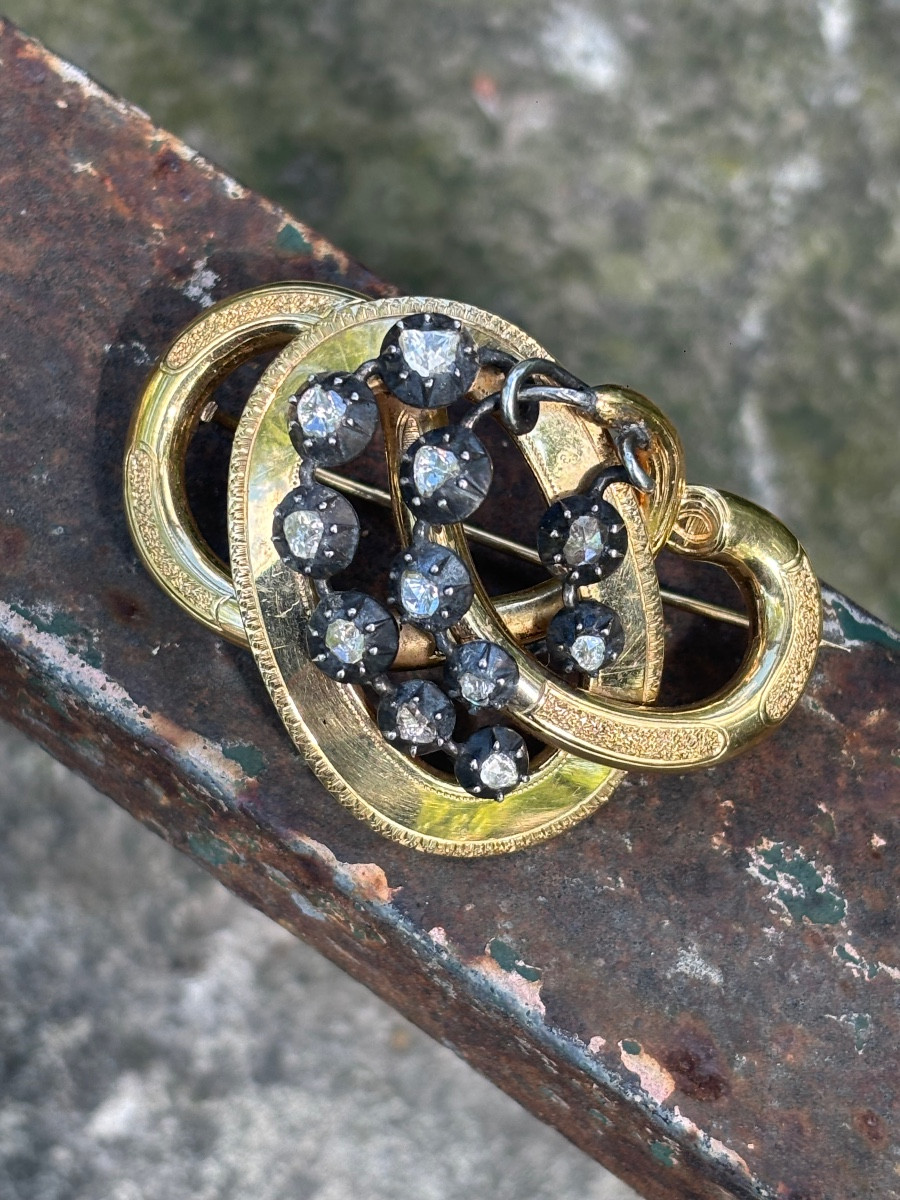 Gold And Rose-cut Diamond Brooch