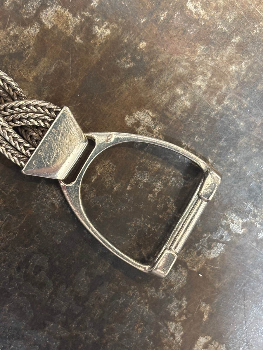 Bracelet argent massif Hermes-photo-3