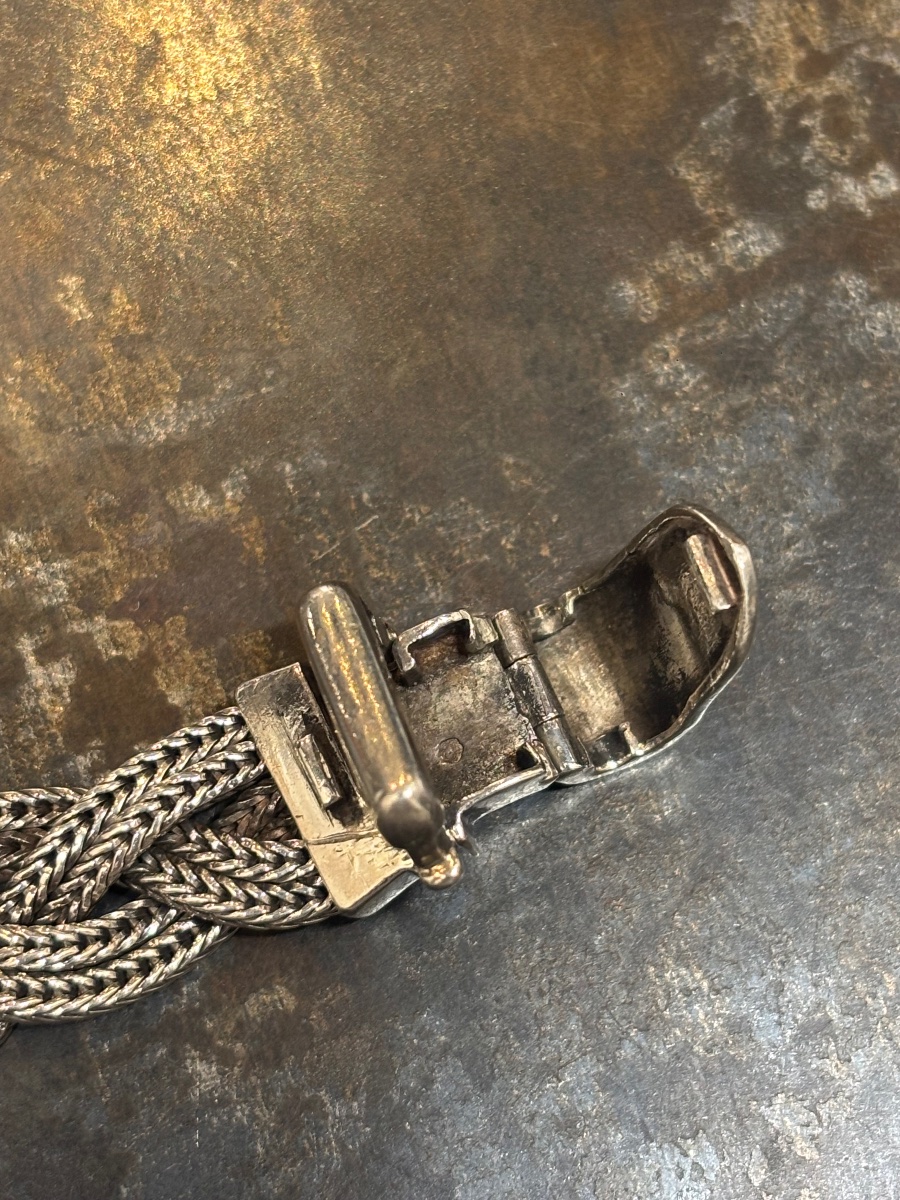 Bracelet argent massif Hermes-photo-5