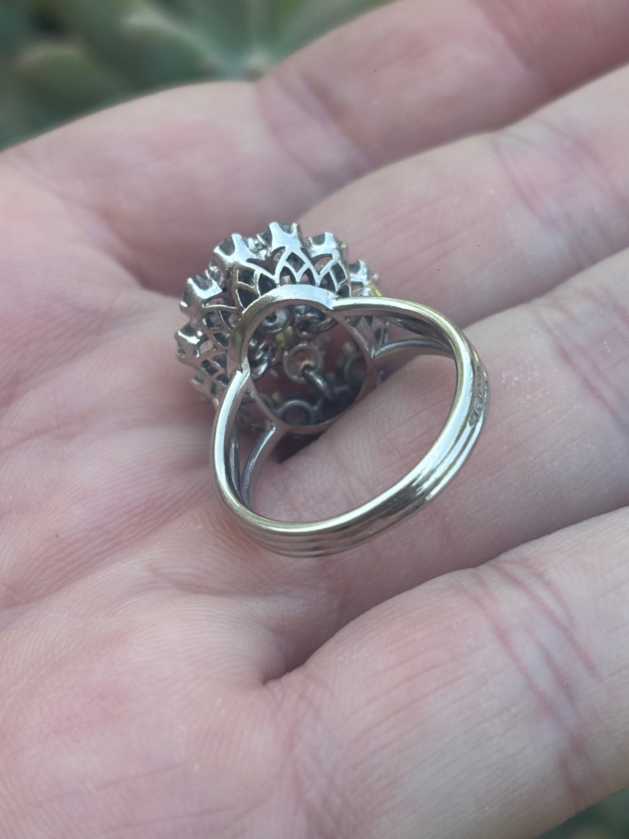 Bague Pompadour Or 18ct & Platine Diamants-photo-3