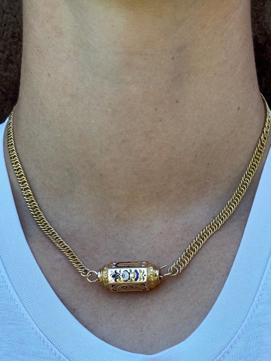 18k Gold Chain & 18k Gold Barrel Clasp -photo-2
