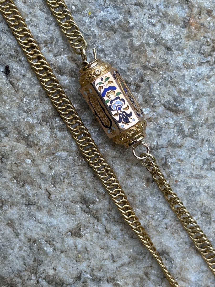 18k Gold Chain & 18k Gold Barrel Clasp -photo-2