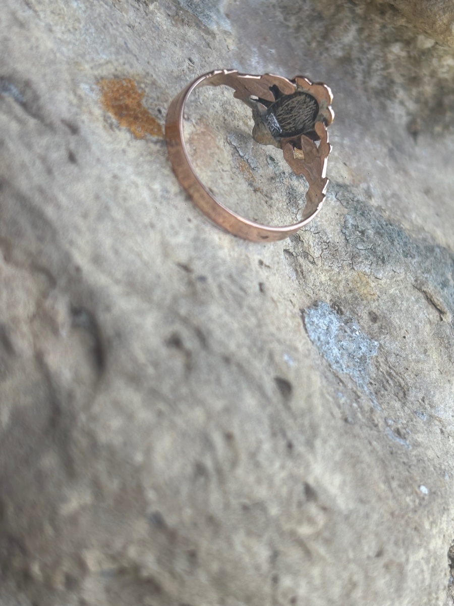 Bague  émaillée pensée or 18ct-photo-4