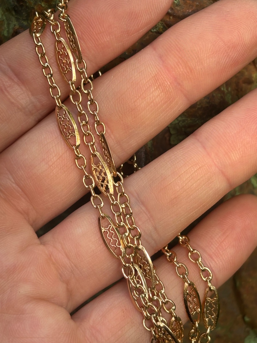 Collier filigrane or 18 k