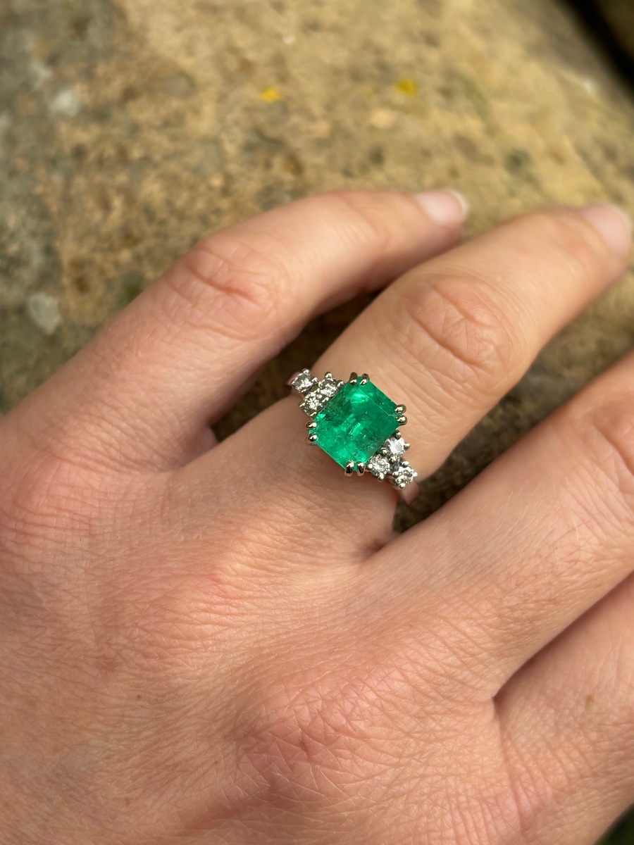Emerald And Diamond Ring, 18k Gold