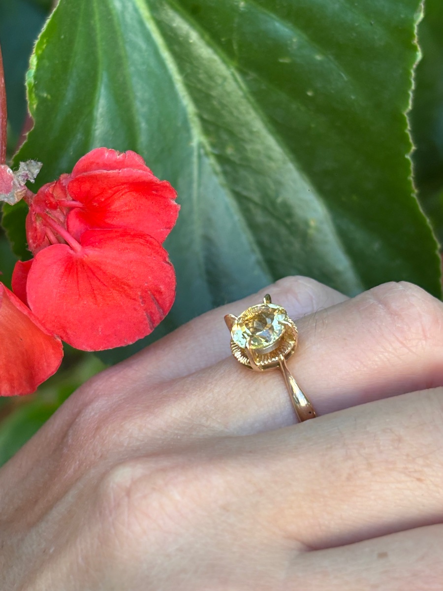 18-karat Gold Citrine Solitaire Ring-photo-2