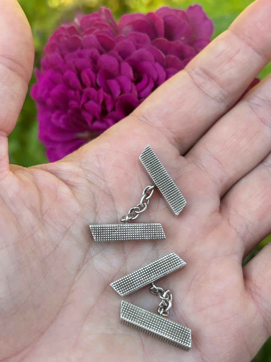 Hermès Silver Cufflinks -photo-4