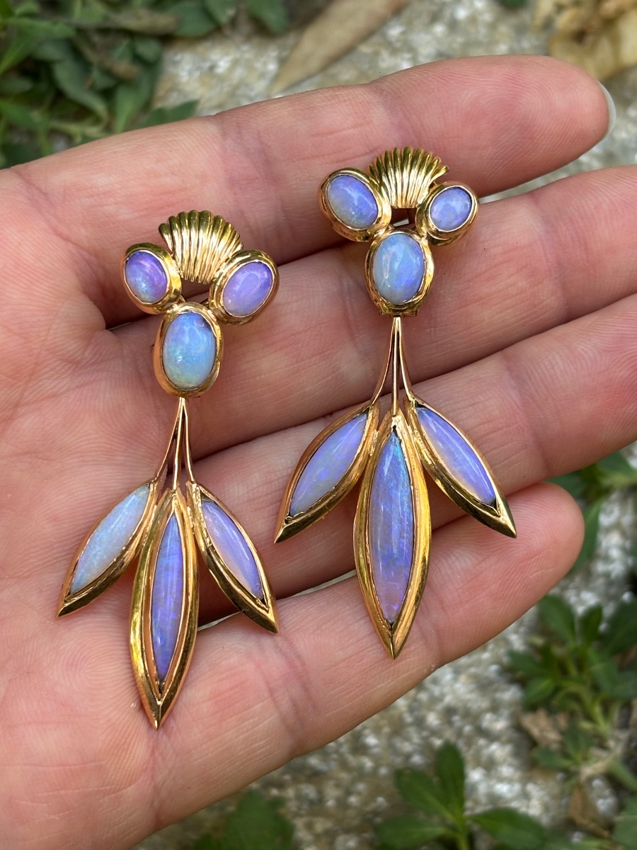 18k Gold And Opal Earrings -photo-3